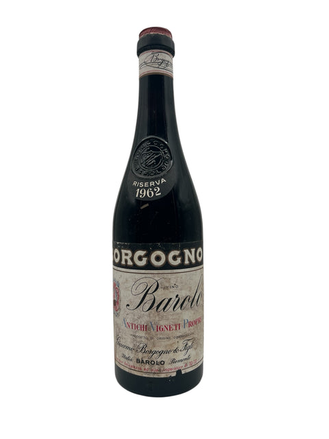 Barolo Riserva 1962 viinipullo Borgognosta