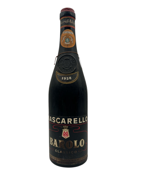Pullo Barolo Mascarelloa 1958 klassisella etiketillä