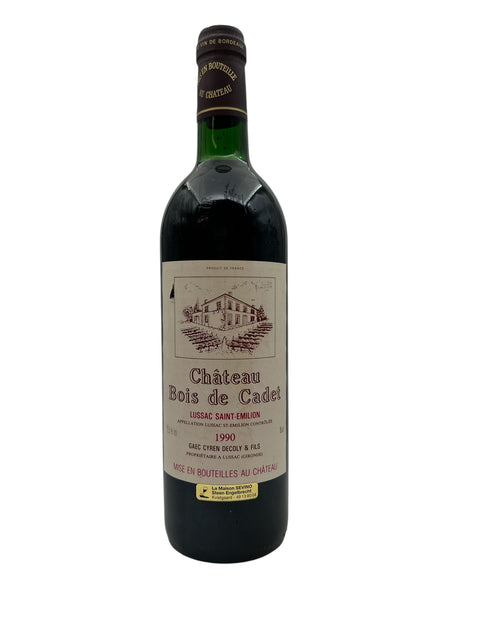 Pullo Château Bois de Cadet 1990 punaviiniä