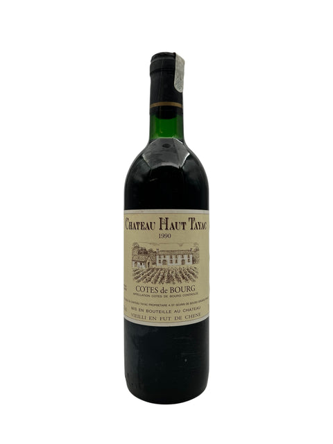 Pullo Chateau Haut Tayac 1990 punaviiniä Cotes de Bourgista