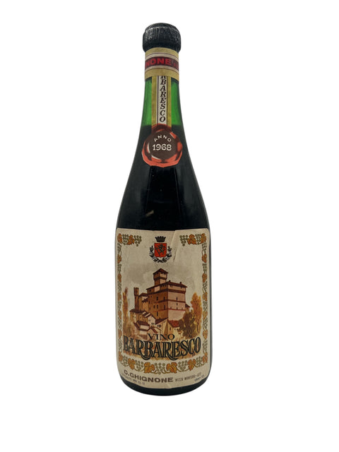 Pullo Barbaresco G. Chignone 1968 punaviiniä