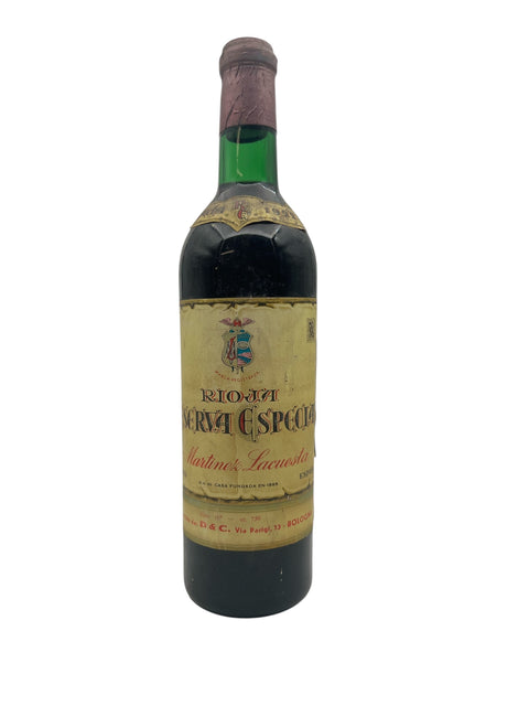 Pullo Martinez Lacuesta Rioja Reserva Especial 1964 punaviiniä