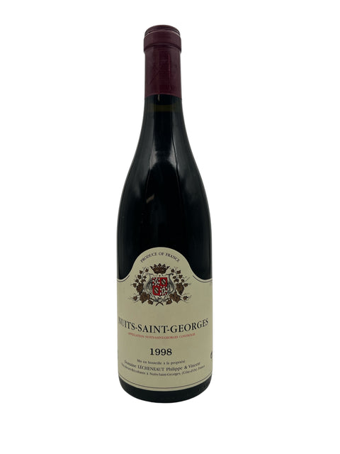 Pullo Nuits-Saint-Georges Domaine Lecheneaut 1998 punaviiniä