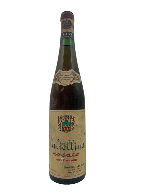 Pullo Valtellina-punaviiniä Fratelli Polatista 1957