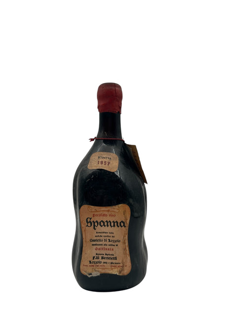 Pullo Spanna Castello di Lozzoloa 1957 alkuperäisellä etiketillä