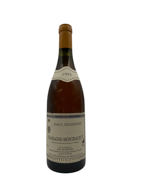 Pullo Chassagne-Montrachet Paul Dugnais 1991 valkoviiniä