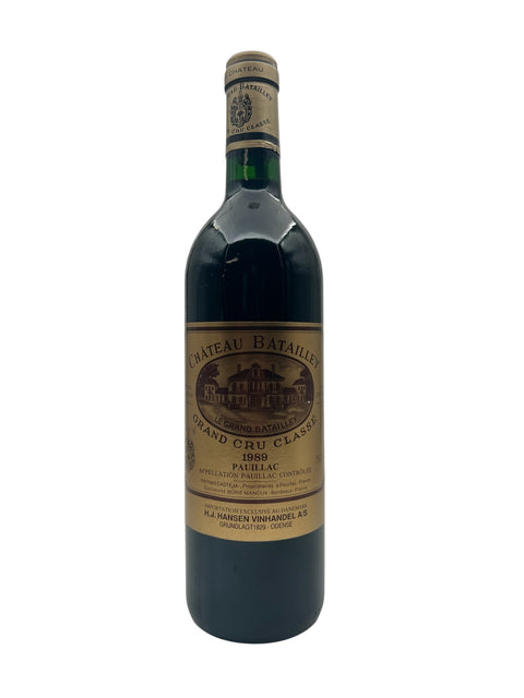 Pullo Château Batailley 1989 Pauillac-punaviiniä