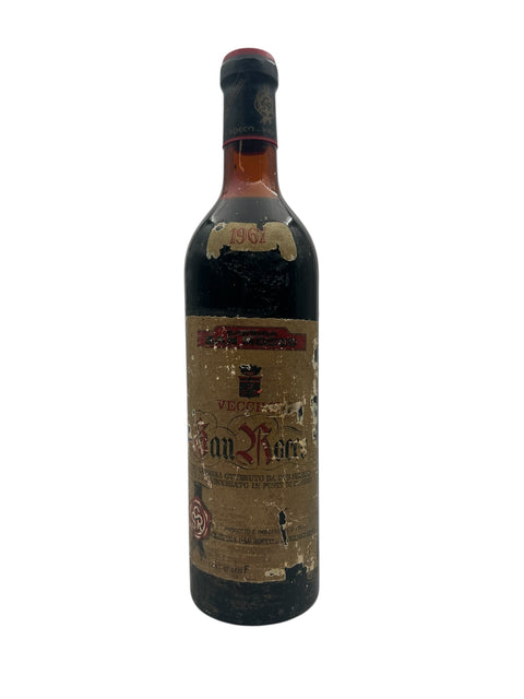 Pullo Vecchie San Rocco 1961 vanhalla etiketillä