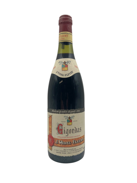 Pullo Gigondas Vidal-Fleury 1989 punaviiniä