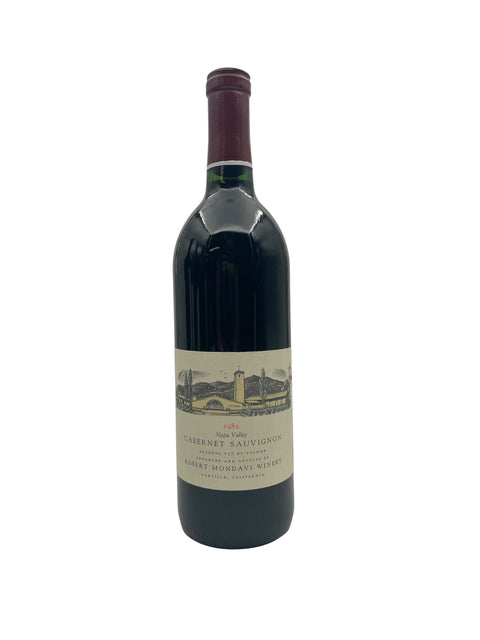 Pullo Cabernet Sauvignon Robert Mondavi 1982 punaviiniä