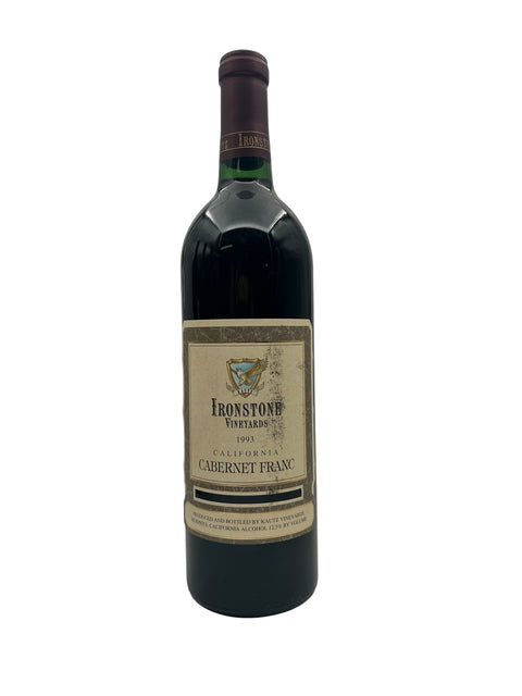 Pullo Ironstone Cabernet Franc 1993 punaviiniä
