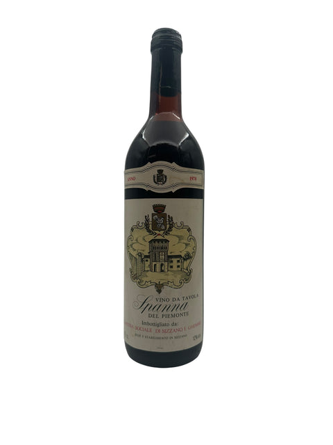 Pullo Spanna punaviiniä 1978 Piemontesta