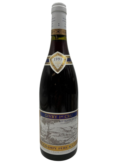 Pullo Givry Champy 1991 punaviiniä