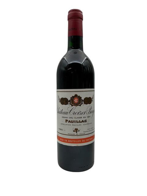 Pullo Château Croizet Bages Pauillac 1995 punaviiniä