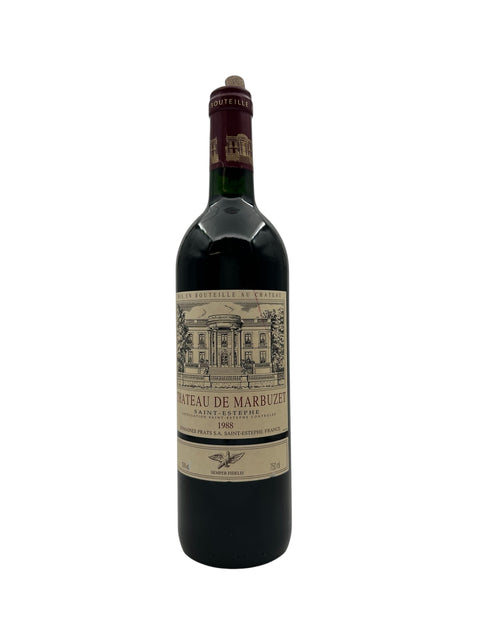 Pullo Chateau de Marbuzet 1988 punaviiniä