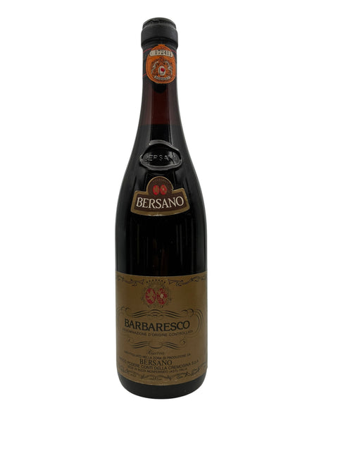 Pullo Barbaresco Bersano 1975 ruskealla etiketillä