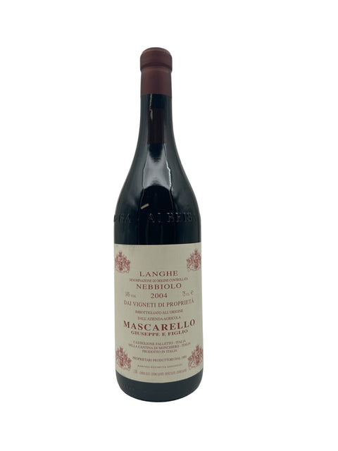 Pullo Langhe Nebbiolo Mascarello 2004 punaviiniä