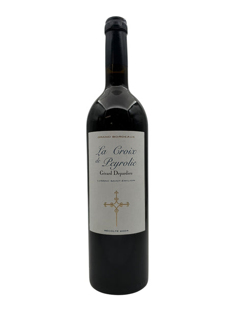 Pullo punaviiniä La Croix de Peyrolie Gérard Depardieu 2004