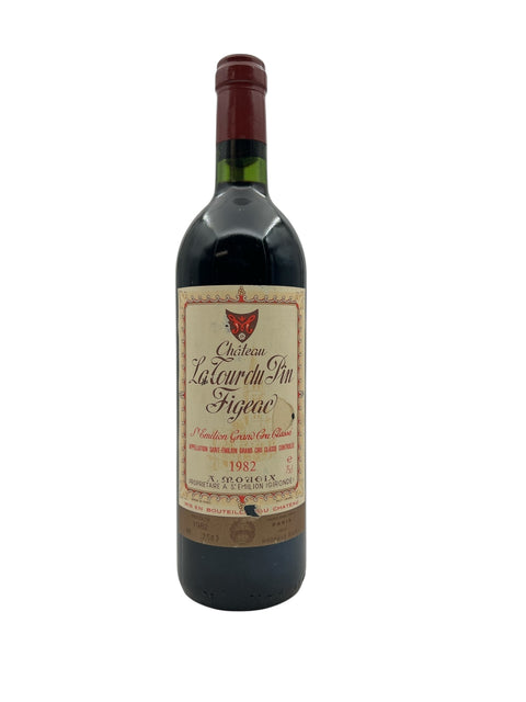 Pullo Château La Tour du Pin Figeac 1982 punaviiniä
