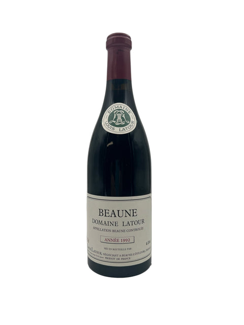 Pullo Beaune Domaine Latour 1992 punaviiniä