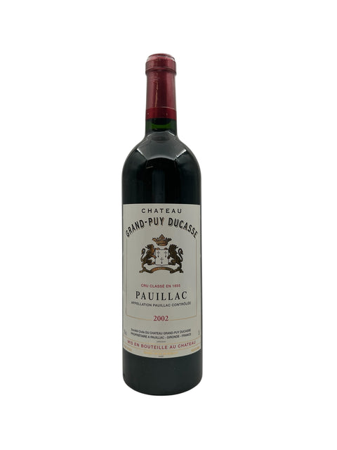 Pullo Pauillac Grand-Puy Ducasse 2002 punaviiniä