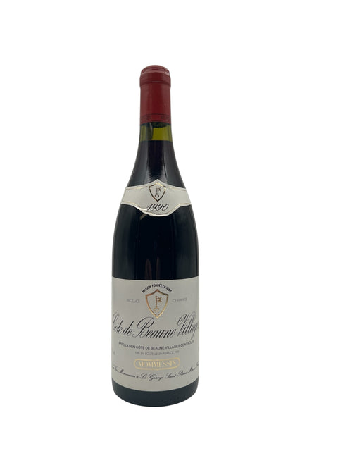 Pullo Côte de Beaune Village 1990 punaviiniä Moissenetilta