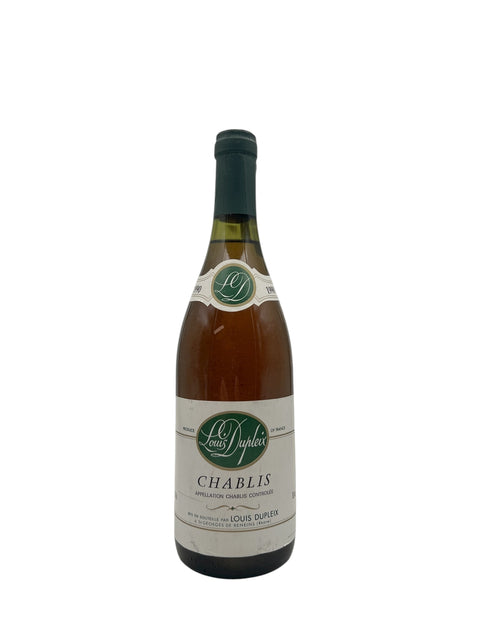 Pullo Chablis Louis Dupleix 1989 valkoviiniä