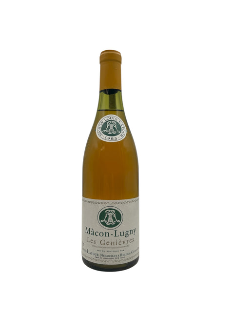 Pullo Mâcon-Lugny Louis Latour 1983 valkoviiniä