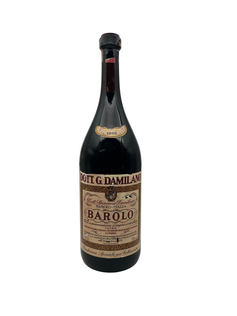 Pullo Barolo Damilanon punaviiniä vuodelta 1983