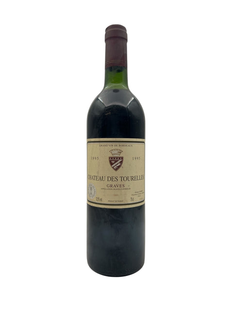 Pullo Chateau des Tourelles Graves 1995 punaviiniä