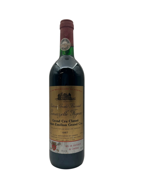 Pullo Saint-Emilion Grand Barrail 1987 punaviiniä