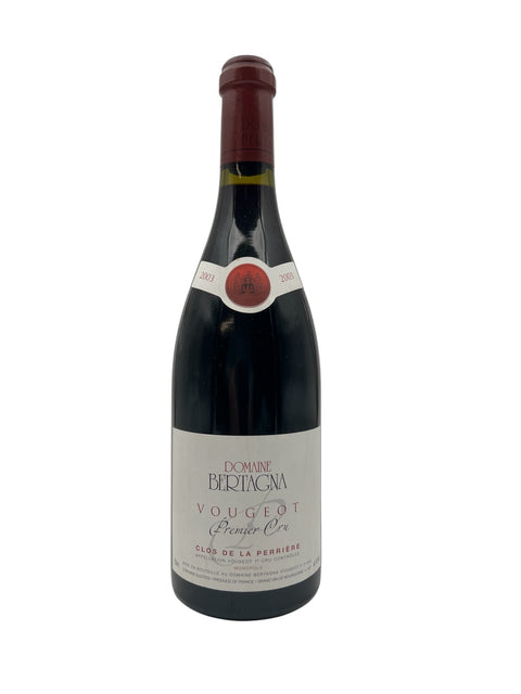 Pullo Clos de la Perrière Domaine Bertagna 2003 punaviiniä