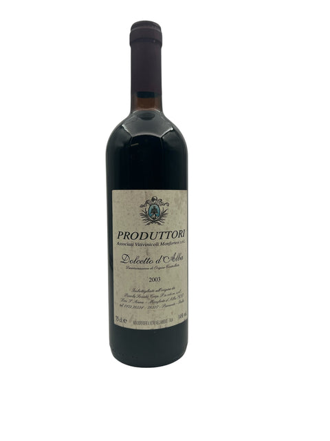 Pullo Dolcetto d'Alba Produttori 2003 punaviiniä