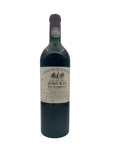 Pullo Cuvée Carl Château de Seguin 1999 punaviiniä