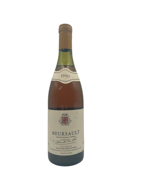 Pullo Meursault Vaucher Père et Fils 1990 valkoviiniä