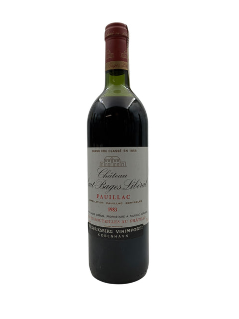 Pullo Château Haut-Bages Libéral 1983 punaviiniä Pauillacista