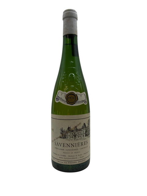 Pullo Savennières-valkoviiniä 1992 Domaine du Closelilta