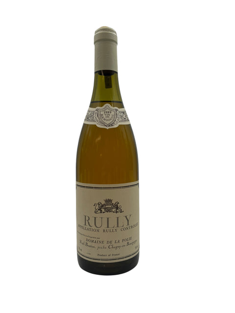 Pullo Rully Domaine de la Folie 1989 valkoviiniä
