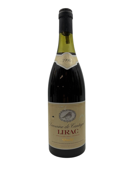 Pullo Lirac Domaine de Cantoisele 1990 punaviiniä