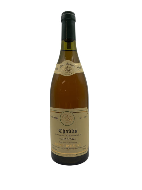 Pullo Chablis René Boulay 1993 valkoviiniä