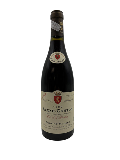 Pullo Aloxe-Corton Domaine Nudant 1999 punaviiniä