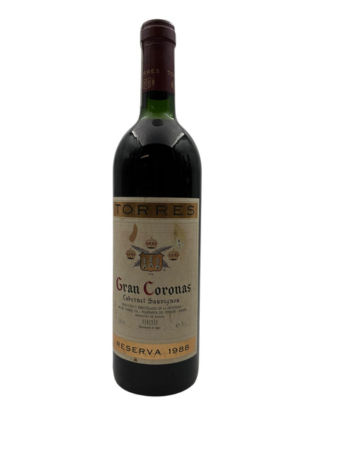 Pullo Gran Coronas Torres 1988 punaviiniä