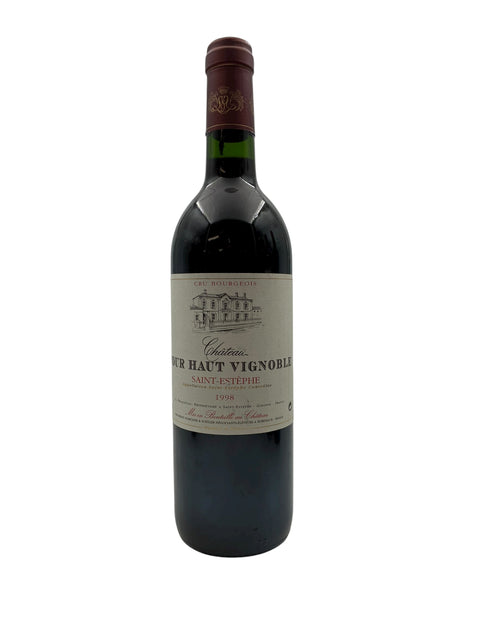 Pullo Château Tour Haut Vignoble 1998 -punaviiniä Bordeaux'sta