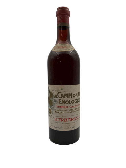 Pullo Barbaresco Giovanni Parola 1962 punaviiniä