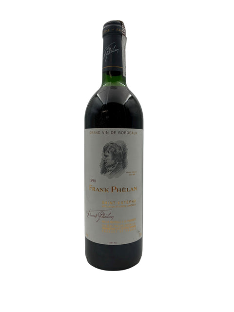 Pullo Frank Phélan Saint Estèphe 1990 -punaviiniä Bordeaux'sta