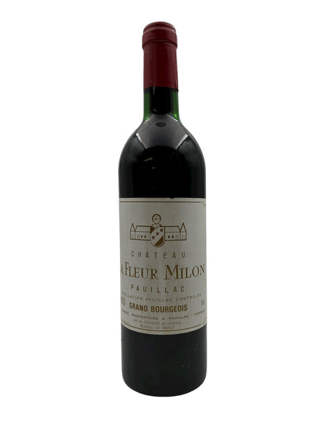 Pullo Chateau La Fleur Milon 1993 punaviiniä