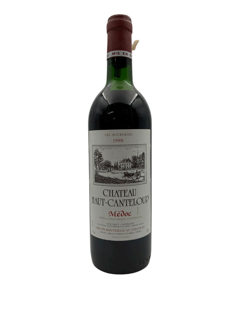Pullo Chateau Haut-Canteloupia vuodelta 1990 Médocilta