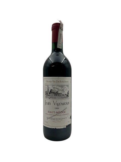 Pullo Jean Vigorous 1989 punaviiniä Haut-Médocista