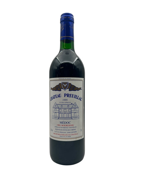 Pullo Chateau Preuillac 1995 Médoc punaviiniä