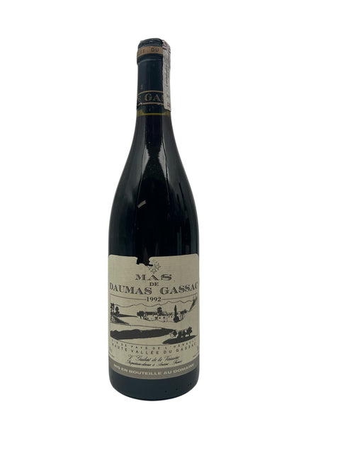 Pullo Mas de Daumas Gassac 1992 punaviiniä
